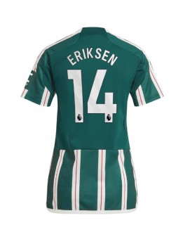 Billige Manchester United Christian Eriksen #14 Bortedrakt Dame 2023-24 Kortermet